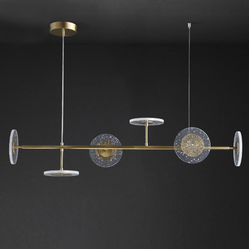 Люстра Discs Flowers Chandelier Латунь Прозрачный Люстра Discs Flowers Chandelier Латунь Прозрачный в Рязани | Loft Concept