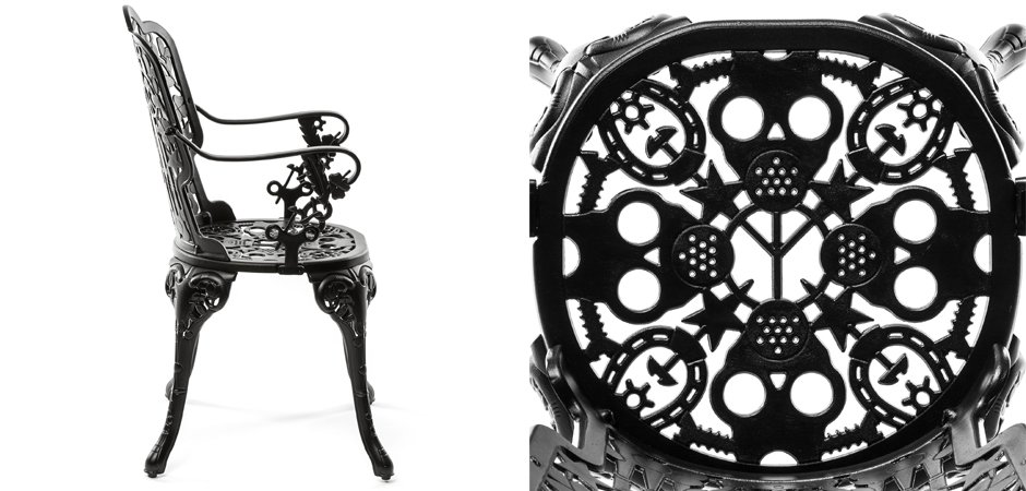 Стул Seletti Industry Collection ALUMINIUM ARMCHAIR – BLACK - фото №1