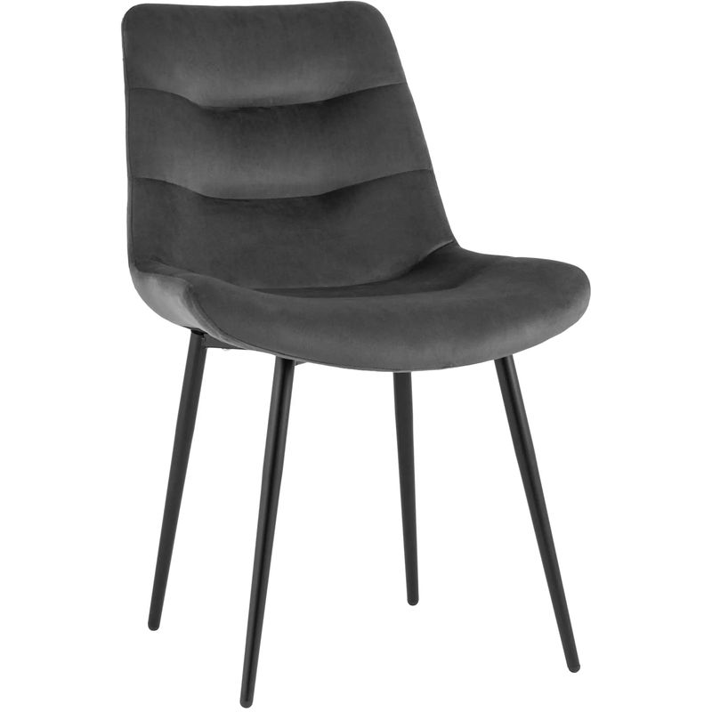 Стул Austin Chair Серый Велюр Серый Черный Стул Austin Chair Серый Велюр Серый Черный в Рязани | Loft Concept