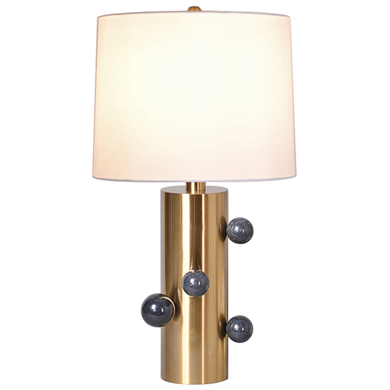 Настольная лампа с абажуром Cantrell Table Lamp Black Бежевый Золотой Черный Настольная лампа с абажуром Cantrell Table Lamp Black Бежевый Золотой Черный в Рязани | Loft Concept