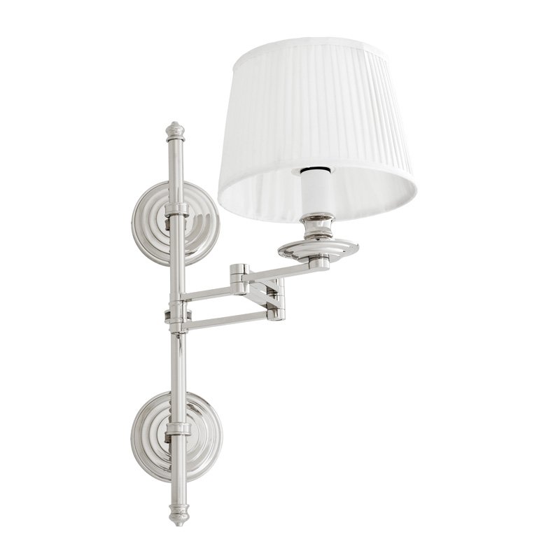 Бра Wall Lamp Favonius Nickel Никель Белый Бра Wall Lamp Favonius Nickel Никель Белый в Рязани | Loft Concept
