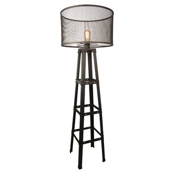 Торшер Radial Cage Floor Lamp Черный Торшер Radial Cage Floor Lamp Черный в Рязани | Loft Concept