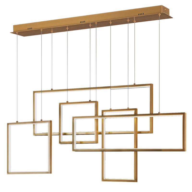 Люстра Rectangle Geometry Chandelier Gold 5 Золотой Люстра Rectangle Geometry Chandelier Gold 5 Золотой в Рязани | Loft Concept
