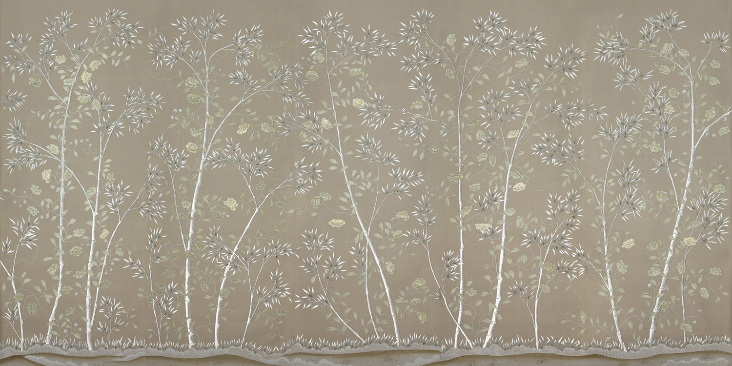 Обои ручная роспись Chantilly Lead Grey  - фото