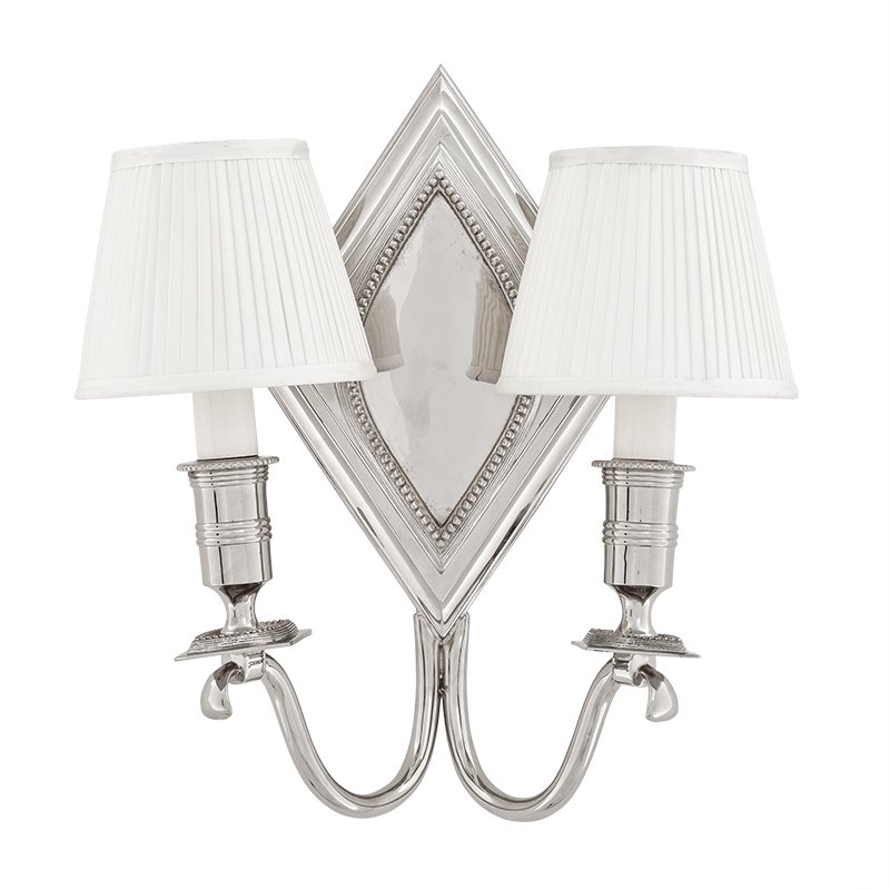 Бра Eichholtz Wall Lamp Diamond Double Никель Белый Бра Eichholtz Wall Lamp Diamond Double Никель Белый в Рязани | Loft Concept