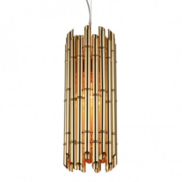 Люстра Golden Bamboo Pendant Глянцевое золото Люстра Golden Bamboo Pendant Глянцевое золото в Рязани | Loft Concept