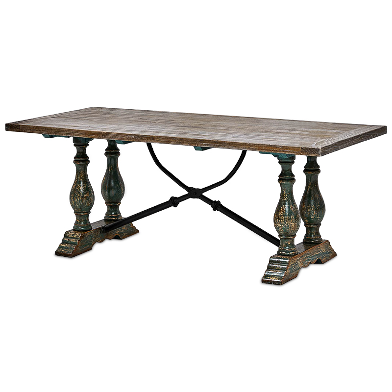 Обеденный стол Stenio Table Коричневый винтаж Черный Изумрудный Обеденный стол Stenio Table Коричневый винтаж Черный Изумрудный в Рязани | Loft Concept