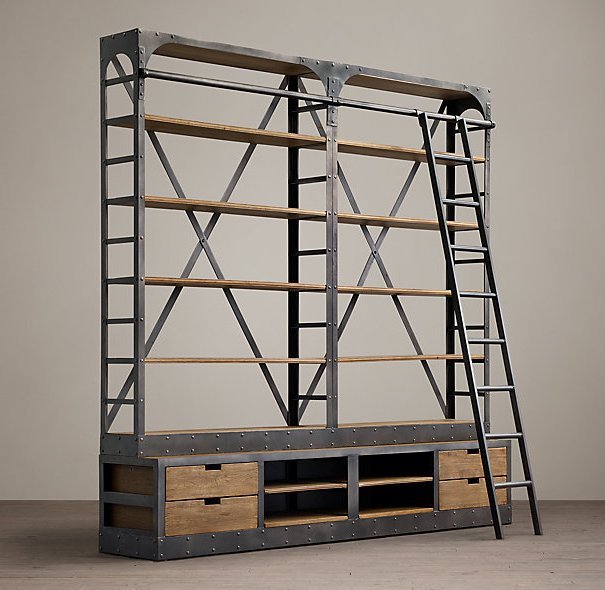 Стеллаж Industrial Iron Белый дуб Стеллаж Industrial Iron Белый дуб в Рязани | Loft Concept