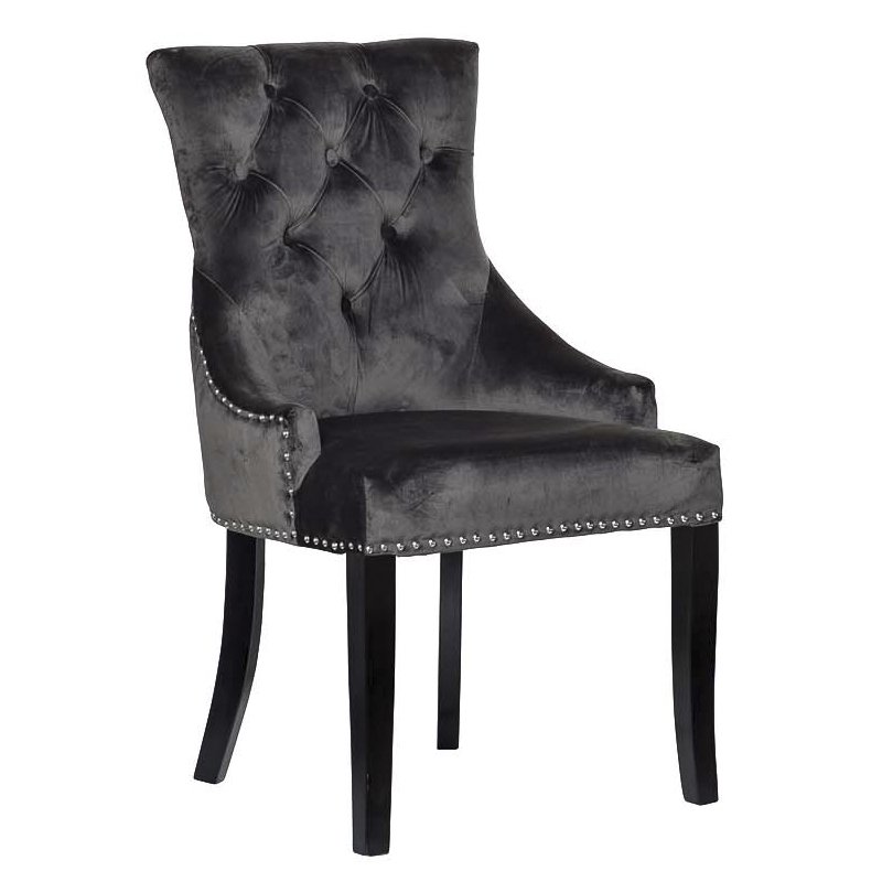 Стул Cozy Gray Chair Серый Хром Черный Стул Cozy Gray Chair Серый Хром Черный в Рязани | Loft Concept