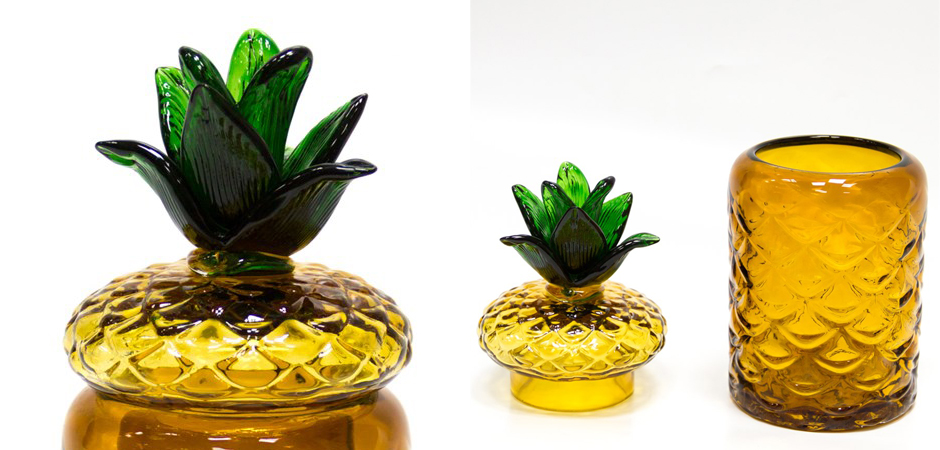 Ваза с крышкой Pineapple Transparent Amber M Ваза с крышкой Pineapple Transparent Amber M - Loft-Concept в Рязани