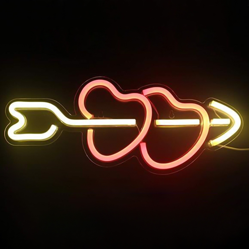 Неоновая настенная лампа Two Hearts Neon Wall Lamp Красный Желтый Прозрачный Неоновая настенная лампа Two Hearts Neon Wall Lamp Красный Желтый Прозрачный в Рязани | Loft Concept