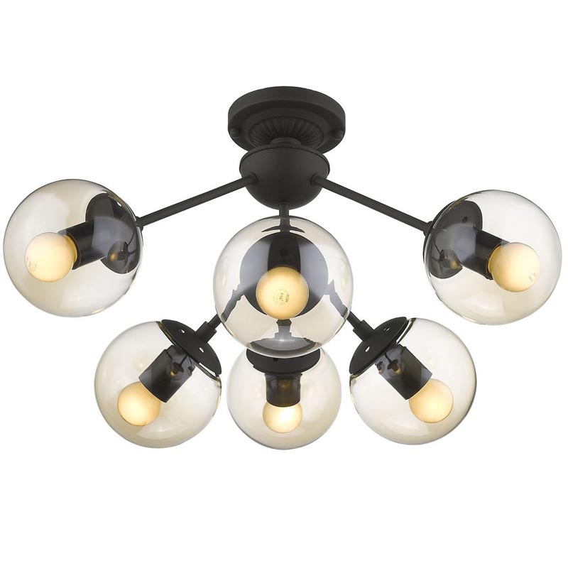 Потолочный светильник Ceiling Lamp Modo 6 black Черный Янтарный Потолочный светильник Ceiling Lamp Modo 6 black Черный Янтарный в Рязани | Loft Concept