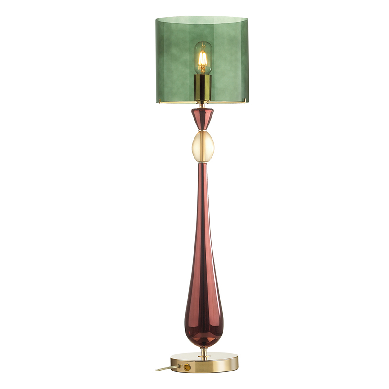 Настольная лампа Roser Green Burgundy Table Lamp Бургундский красный Золотой Зеленый Настольная лампа Roser Green Burgundy Table Lamp Бургундский красный Золотой Зеленый в Рязани | Loft Concept