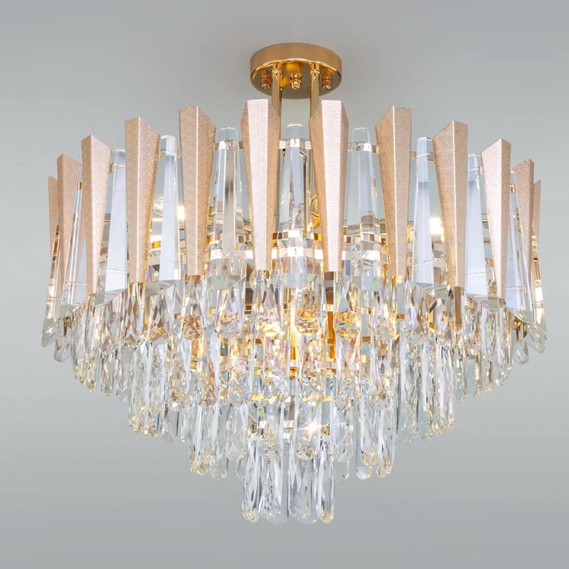 Потолочная люстра Crystal Edge Chandelier Прозрачный (Transparent) Золотой Потолочная люстра Crystal Edge Chandelier Прозрачный (Transparent) Золотой в Рязани | Loft Concept