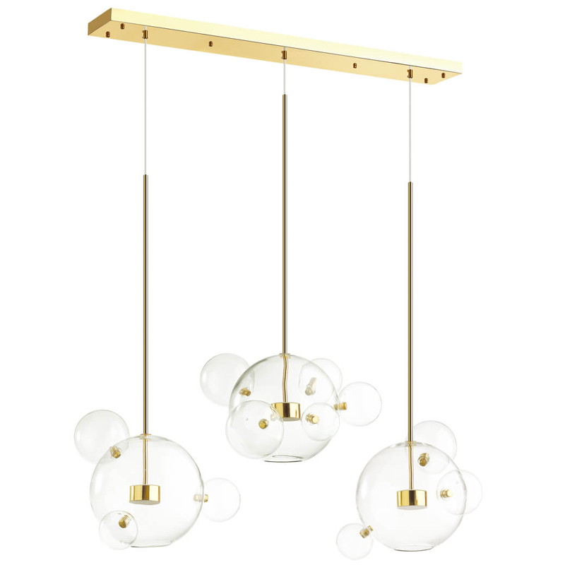 Люстра Transparent Bubble Chandelier Gold Line Глянцевое золото Прозрачный Люстра Transparent Bubble Chandelier Gold Line Глянцевое золото Прозрачный в Рязани | Loft Concept