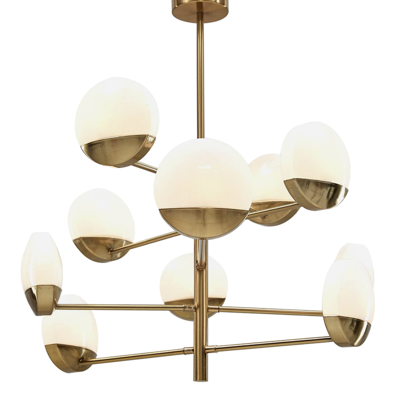 Люстра Perla Chandelier 10 Золотой Белое матовое стекло Люстра Perla Chandelier 10 Золотой Белое матовое стекло в Рязани | Loft Concept