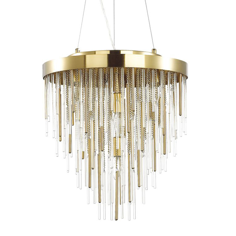 Люстра Luxury Gold & Glass Stripes Золотой Люстра Luxury Gold & Glass Stripes Золотой в Рязани | Loft Concept