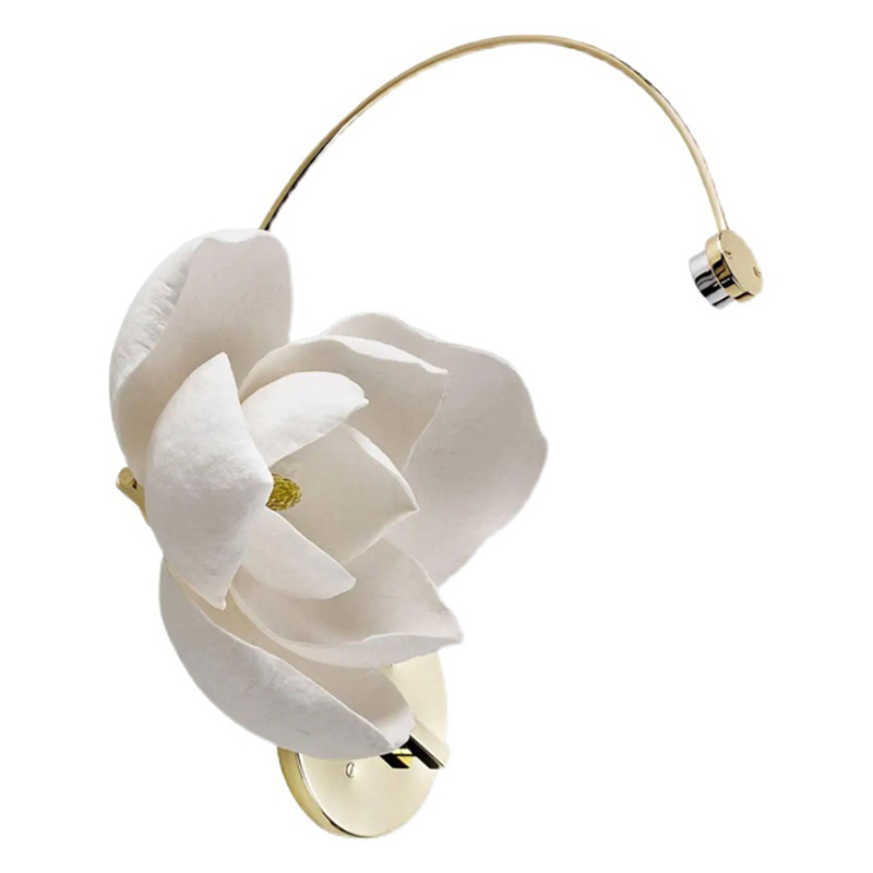 Бра Белый Цветок Lure Sconce by PELLE Белый Глянцевое золото Бра Белый Цветок Lure Sconce by PELLE Белый Глянцевое золото в Рязани | Loft Concept