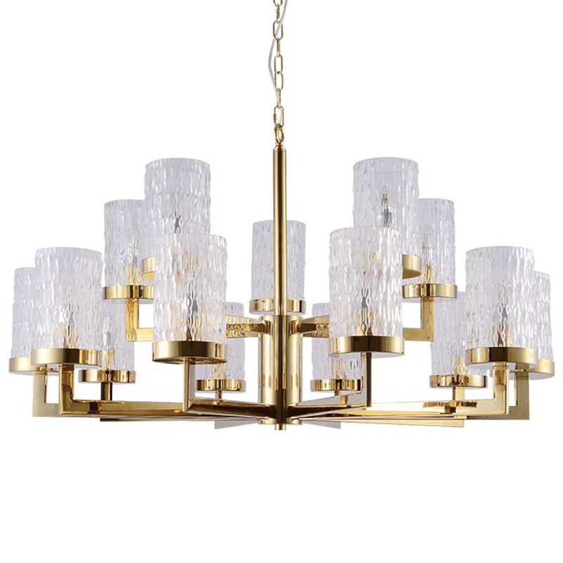 Люстра Estebe Glass Gold Chandelier 14 Золотой Прозрачный Люстра Estebe Glass Gold Chandelier 14 Золотой Прозрачный в Рязани | Loft Concept