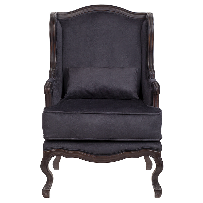 Кресло George Grand Armchair black velour Черный Коричневый Кресло George Grand Armchair black velour Черный Коричневый в Рязани | Loft Concept