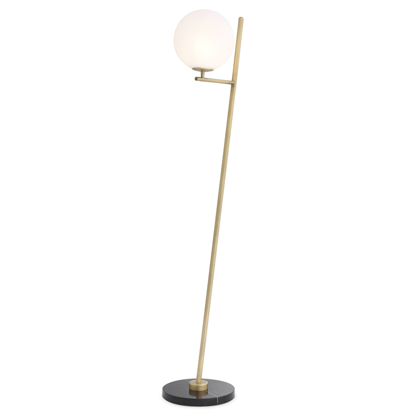 Торшер Eichholtz Floor Lamp Flynn Brass Латунь Античная полированная Белый Черный Мрамор Nero Торшер Eichholtz Floor Lamp Flynn Brass Латунь Античная полированная Белый Черный Мрамор Nero в Рязани | Loft Concept
