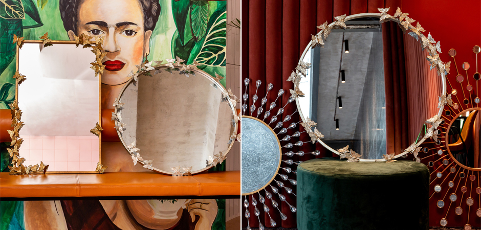 Зеркало Butterflies Circle Silver Mirror Зеркало Butterflies Circle Silver Mirror - Loft-Concept в Рязани