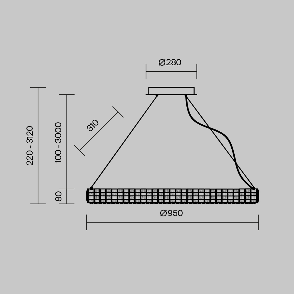 Люстра подвесная Castello 3000К 35Вт в Рязани