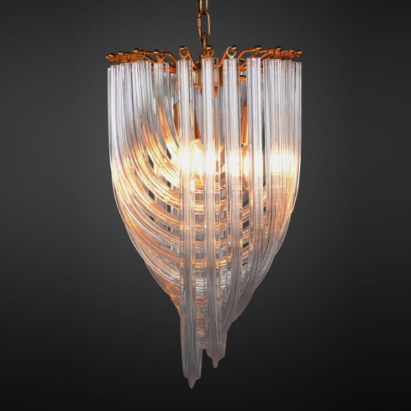 Люстра Retro Frozen Glass Chandelier 30 Champagne Люстра Retro Frozen Glass Chandelier 30 Champagne в Рязани | Loft Concept