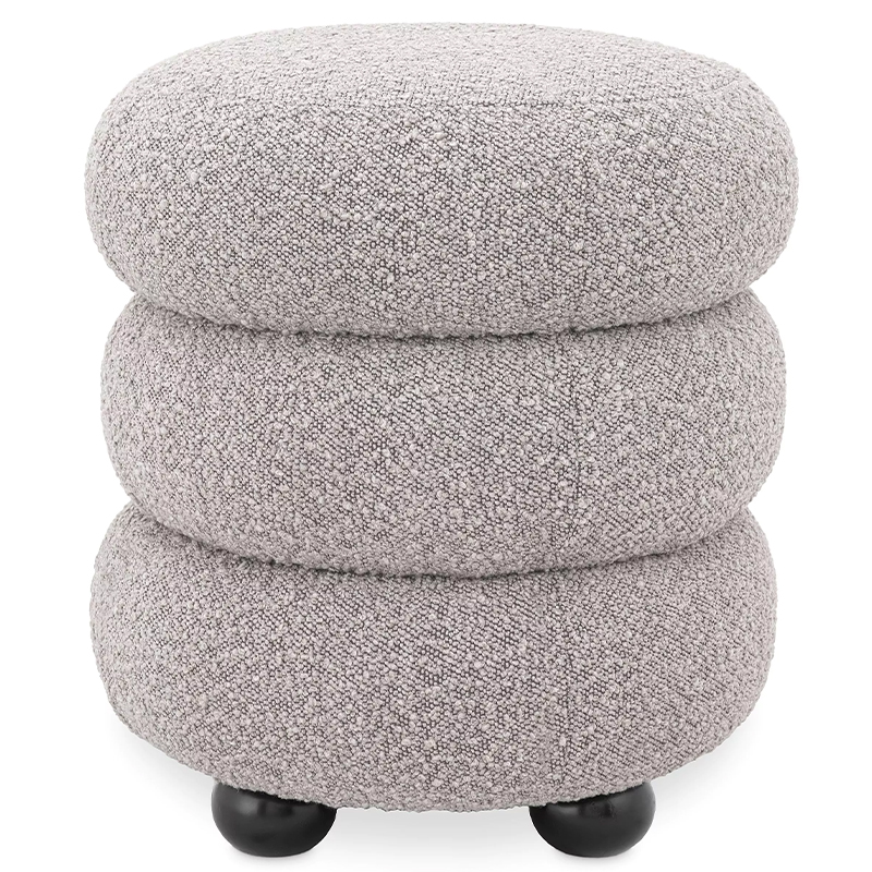 Пуф Eichholtz Stool Tulum Grey Светло-серый Черный Пуф Eichholtz Stool Tulum Grey Светло-серый Черный в Рязани | Loft Concept