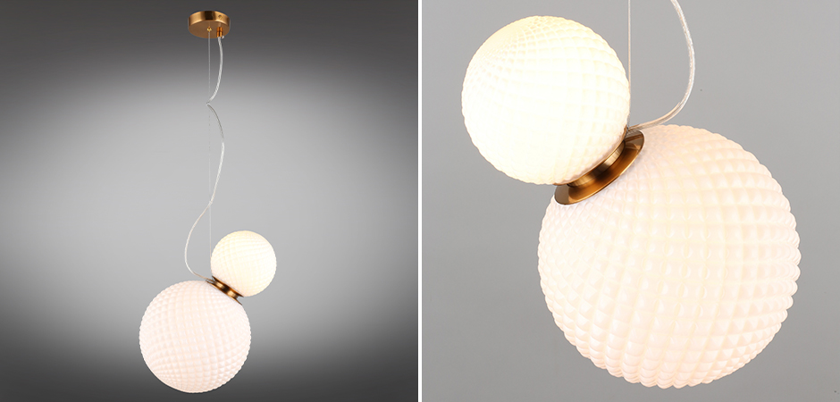 Подвесной светильник Perforated Bubbles с белым плафоном Подвесной светильник Perforated Bubbles с белым плафоном - Loft-Concept в Рязани