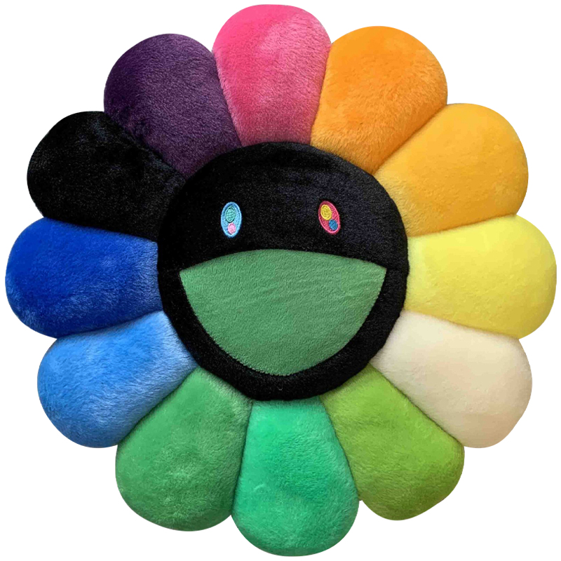 Подушка Takashi Murakami Black Мульти Черный Подушка Takashi Murakami Black Мульти Черный в Рязани | Loft Concept