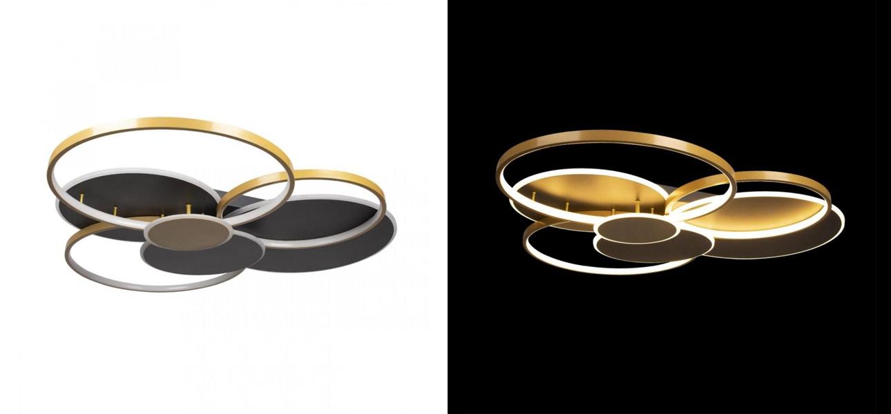Потолочный светильник Black three rings Gold 100 см - фото №1