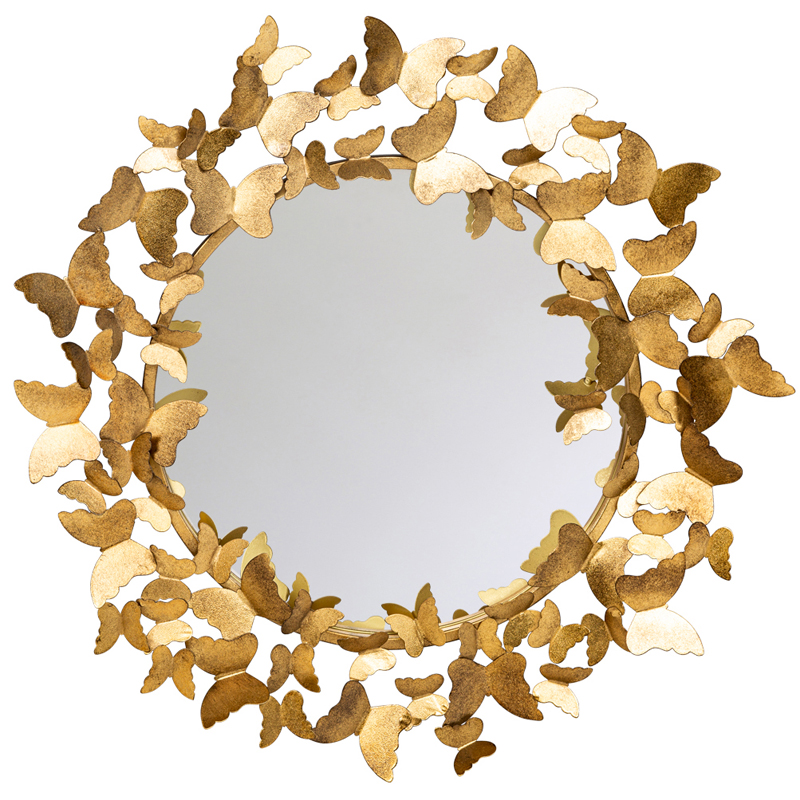 Зеркало Butterflies Circle Gold Mirror Зеркало Butterflies Circle Gold Mirror в Рязани | Loft Concept