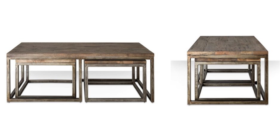 Журнальный стол Industrial Metal Rust Triple Table Журнальный стол Industrial Metal Rust Triple Table - Loft-Concept в Рязани