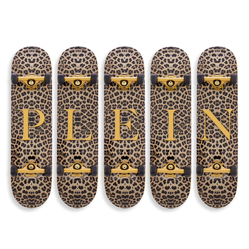 Арт-объект на стену Philipp Plein Skateboard Leopard PLEIN Бежевый Коричневый Черный Золотой Арт-объект на стену Philipp Plein Skateboard Leopard PLEIN Бежевый Коричневый Черный Золотой в Рязани | Loft Concept