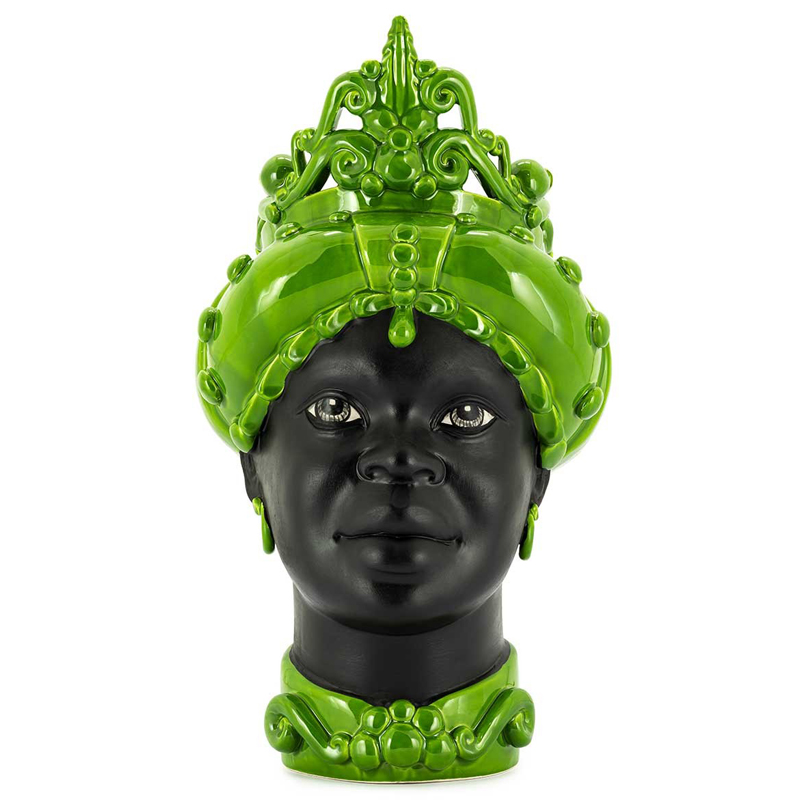 Ваза VASE MORO LADY MED. MAT Green Черный Зеленый Ваза VASE MORO LADY MED. MAT Green Черный Зеленый в Рязани | Loft Concept