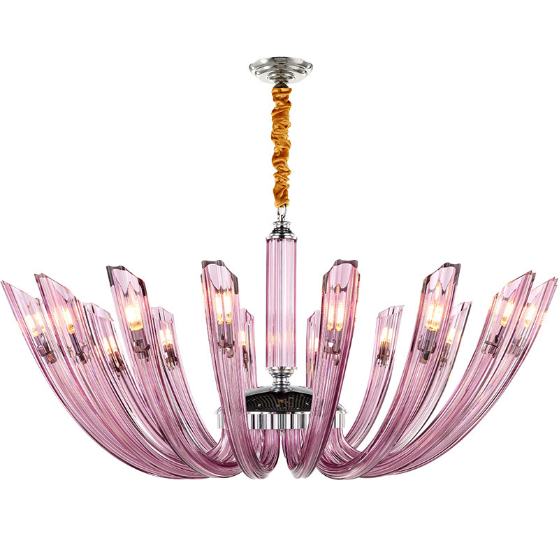 Люстра Pink Rays Chandelier Розовый Хром в Рязани | Loft Concept 