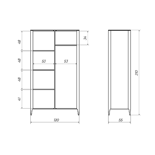 Шкаф двухстворчатый белый Type  в Рязани