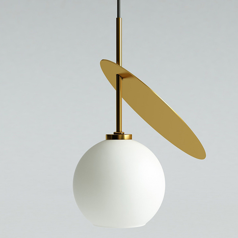 Подвесной светильник Cherry Pendant One Gold Белое матовое стекло Глянцевое золото в Рязани | Loft Concept 