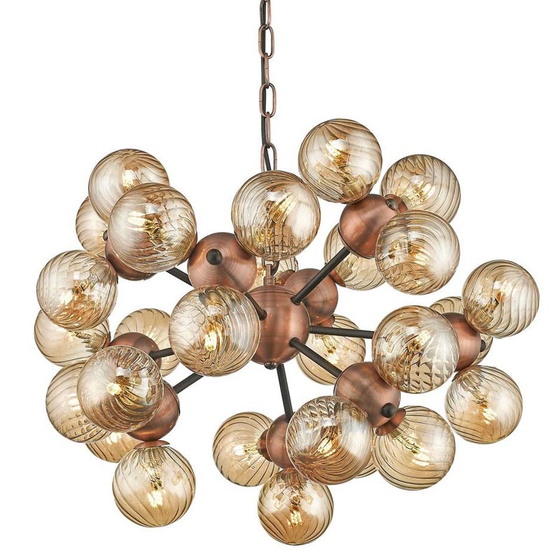 Люстра Berries Chandelier Amber 50 Медь Янтарный Люстра Berries Chandelier Amber 50 Медь Янтарный в Рязани | Loft Concept
