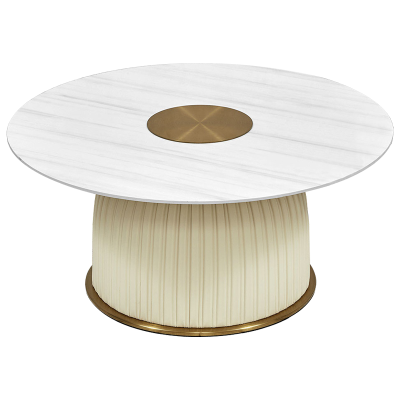 Кофейный стол Orlaith White Gold Round Table Белый ivory ( слоновая кость ) Золотой в Рязани | Loft Concept 