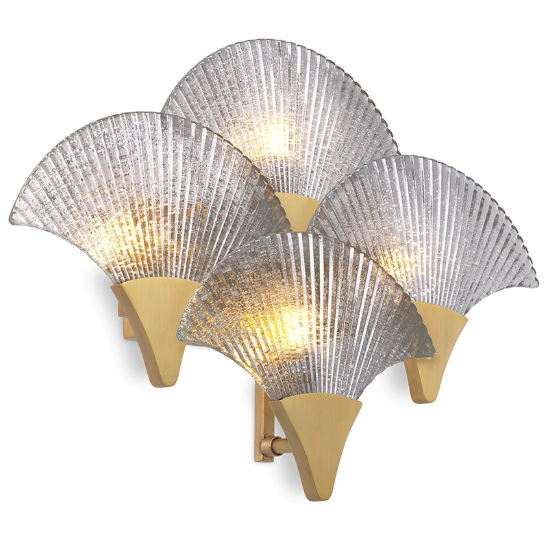 Бра Eichholtz Wall Lamp Vitae Прозрачное Стекло Латунь в Рязани | Loft Concept 