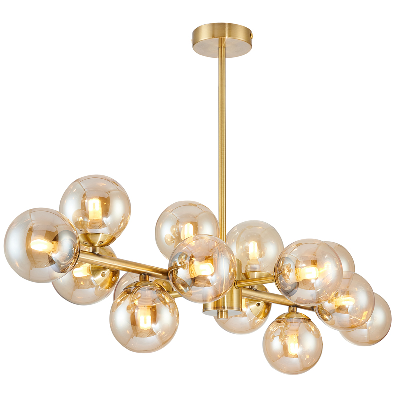 Люстра Berries Chandelier amber 14 Латунь Янтарь (Amber) Люстра Berries Chandelier amber 14 Латунь Янтарь (Amber) в Рязани | Loft Concept
