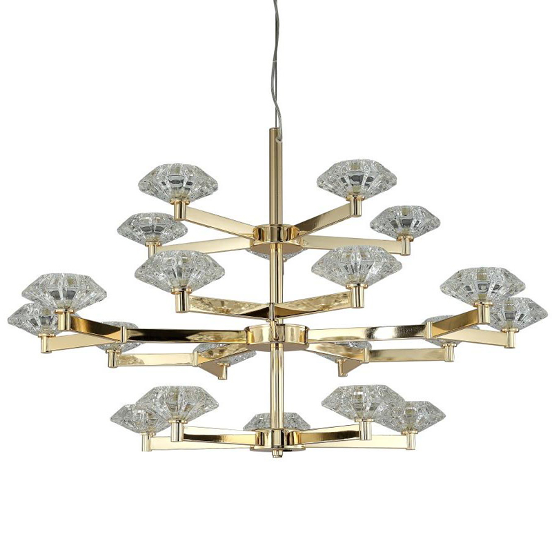 Люстра Yerker Chandelier Gold 20 Глянцевое золото Прозрачный Люстра Yerker Chandelier Gold 20 Глянцевое золото Прозрачный в Рязани | Loft Concept