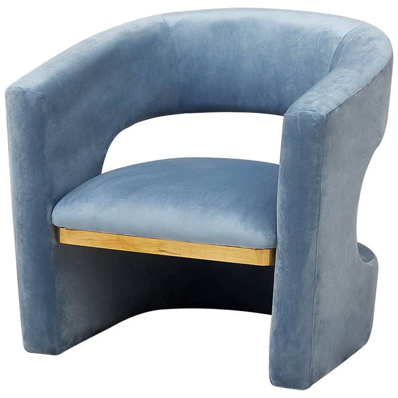 Кресло голубое Walsh Blue Armchair Голубой Глянцевое золото Кресло голубое Walsh Blue Armchair Голубой Глянцевое золото в Рязани | Loft Concept