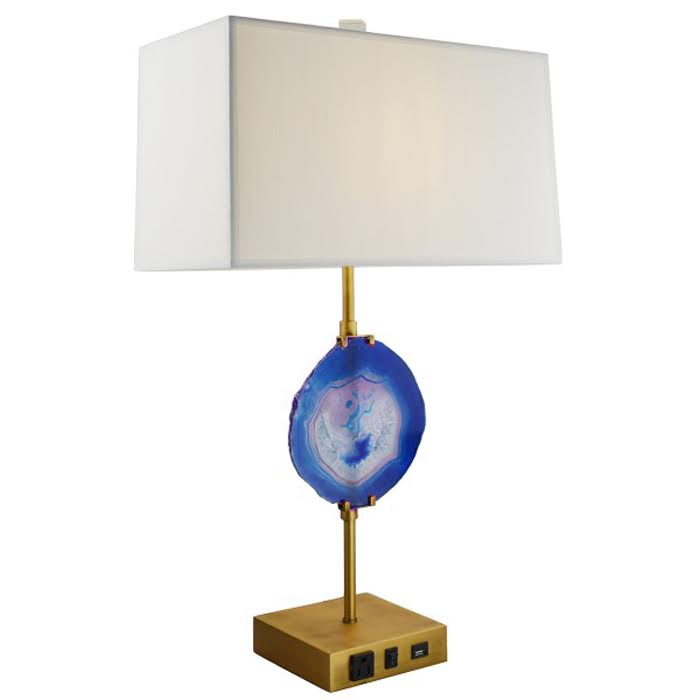 Настольная лампа Blue Agate Table Lamp Латунь Сапфирово-синий Настольная лампа Blue Agate Table Lamp Латунь Сапфирово-синий в Рязани | Loft Concept