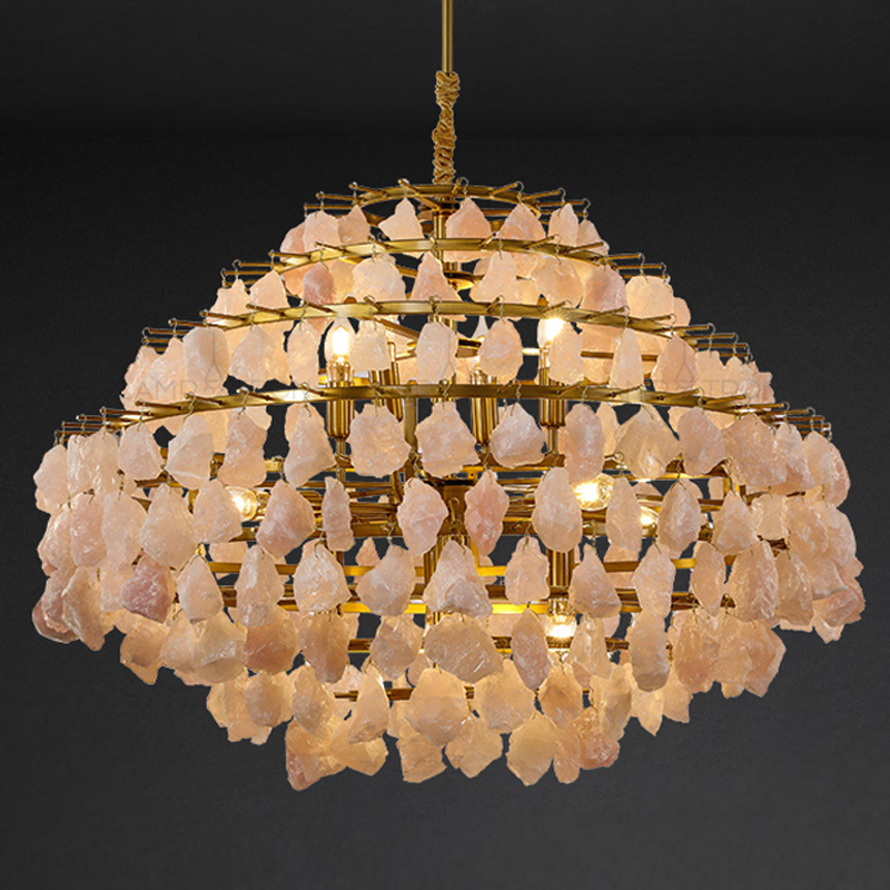 Hardis Pink stone Chandelier 82 Латунь Дымчатая Роза Hardis Pink stone Chandelier 82 Латунь Дымчатая Роза в Рязани | Loft Concept