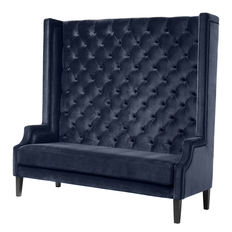 Диван Eichholtz Sofa Spectator midnight blue Синий Черный Диван Eichholtz Sofa Spectator midnight blue Синий Черный в Рязани | Loft Concept