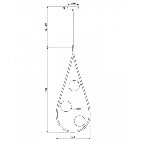 Люстра Marcan 3 Ball Chandelier Black в Рязани