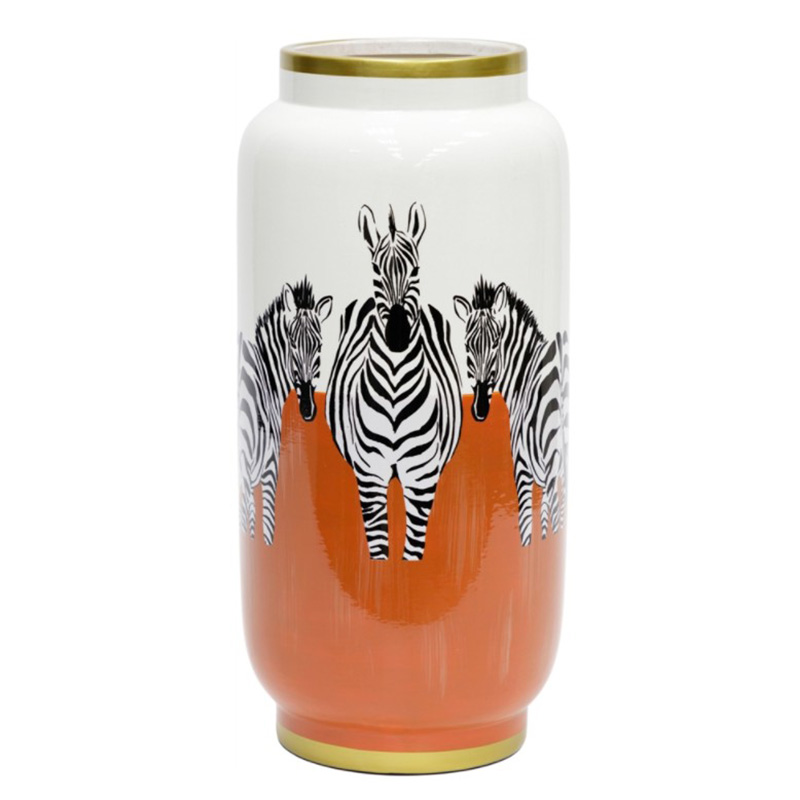 Ваза Zebra Vase white and orange Белый Черный Золотой Оранжевый в Рязани | Loft Concept 